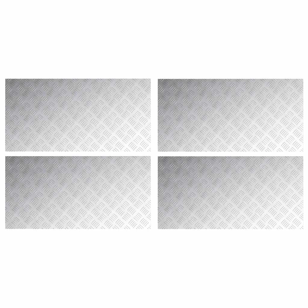 VidaXL Treppenstufe rechteckig 4 Stk. Silber 100 x 50 cm Aluminium