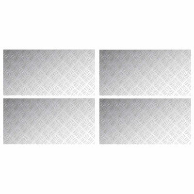 VidaXL Treppenstufe rechteckig 4 Stk. Silber 100 x 50 cm Aluminium