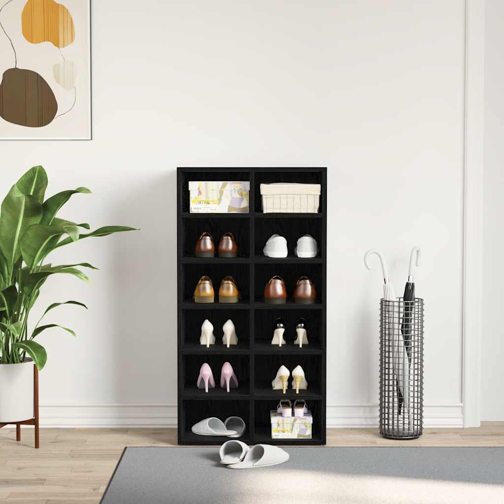 Vidaxx Schuhregal 54x34x100,5 cm Spanplatte schwarze Eiche