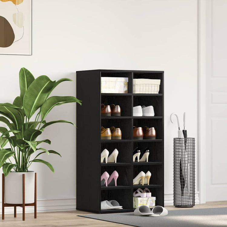 Vidaxx Schuhregal 54x34x100,5 cm Spanplatte schwarze Eiche