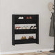 VidaXL Schuhschrank mit Regal Eiche schwarz 80 x 18 x 90 cm Holzwerkstoff