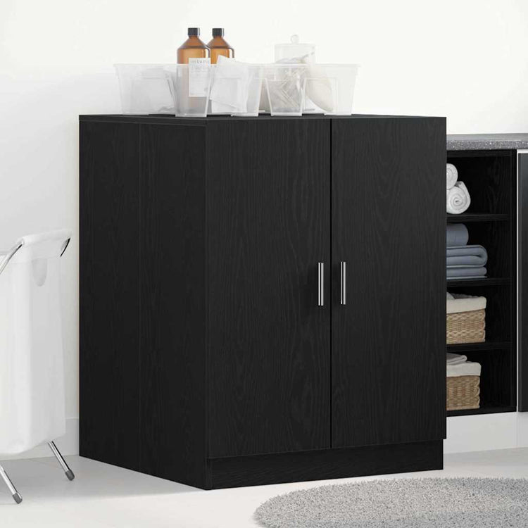 Vidaxx Waschmaschinenschrank mit Stauraum Eiche schwarz 70,5 x 71,5 x 91,5 cm