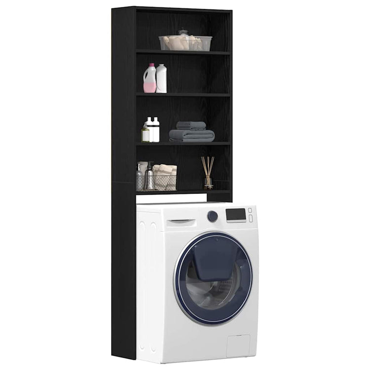 Vidaxx Waschmaschinenschrank Eiche schwarz 64 x 24 x 190 cm lackiertes Holz