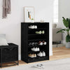 Vidaxx Schuhschrank mit Regal Eiche schwarz 60 x 35 x 92 cm lackiertes Holz