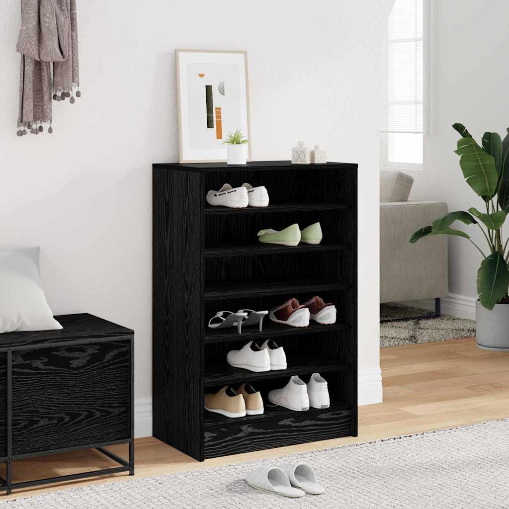 Vidaxx Schuhschrank mit Regal Eiche schwarz 60 x 35 x 92 cm lackiertes Holz