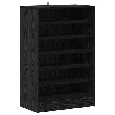 Vidaxx Schuhschrank mit Regal Eiche schwarz 60 x 35 x 92 cm lackiertes Holz