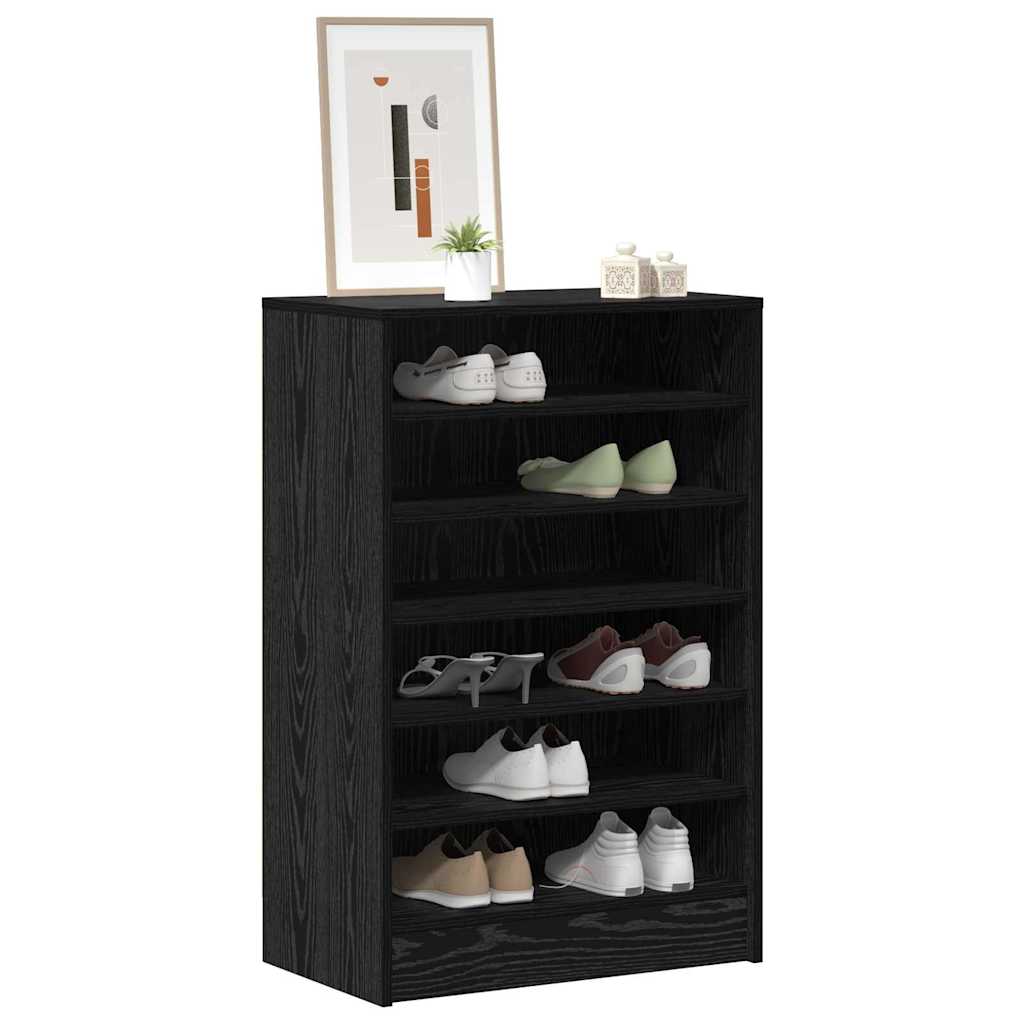 Vidaxx Schuhschrank mit Regal Eiche schwarz 60 x 35 x 92 cm lackiertes Holz