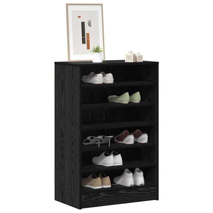 Vidaxx Schuhschrank mit Regal Eiche schwarz 60 x 35 x 92 cm lackiertes Holz