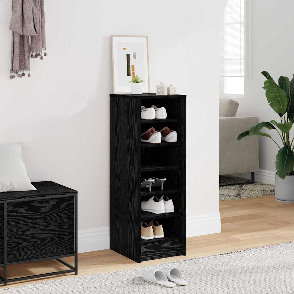 Vidaxx Schuhschrank mit Regal Eiche schwarz 32 x 35 x 90 cm lackiertes Holz