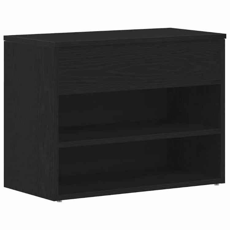 Vidaxx Schuhbank mit Ablage Eiche schwarz 60 x 30 x 45 cm Holzwerkstoff