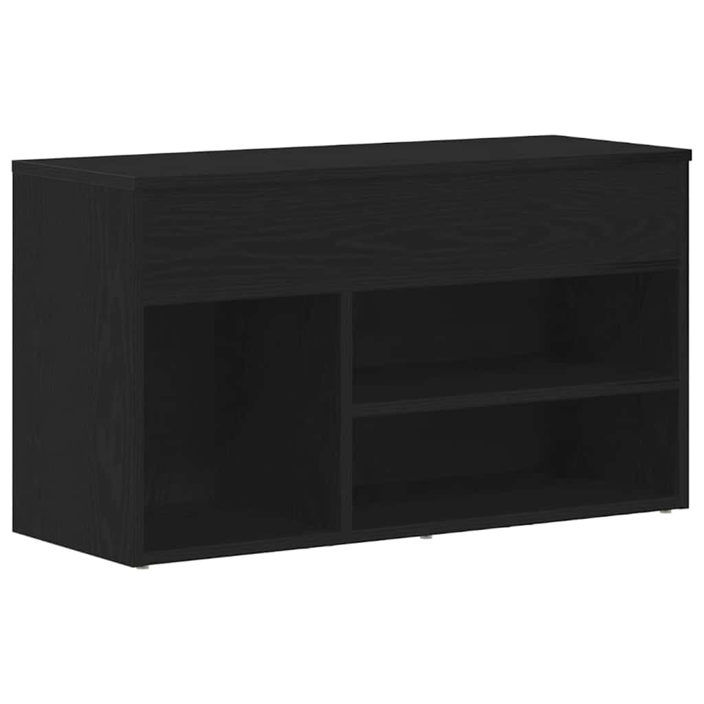 Vidaxl Schuhbank mit Ablage, schwarze Eiche, 80 x 30 x 45 cm, Holzwerkstoff