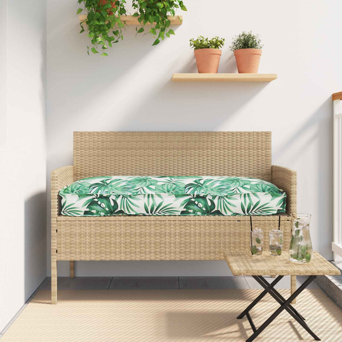 Vidaxxl Kissen Blatt Blattmuster 80 x 80 x 52 cm Oxford-Stoff