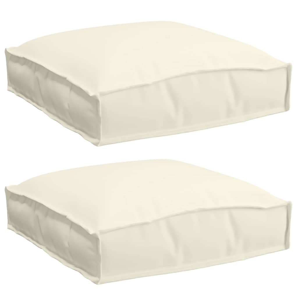 Vidaxl Kissen 2 Stück creme 40 x 40 x 8 cm Oxford-Stoff