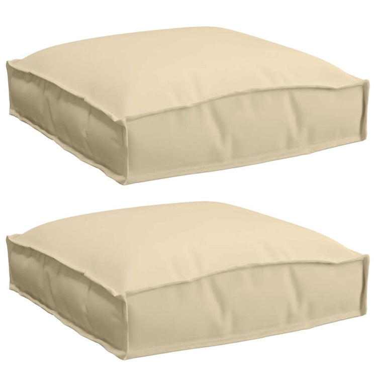 Vidaxl Kissen 2 Stück beige 40 x 40 x 8 cm Oxford-Stoff