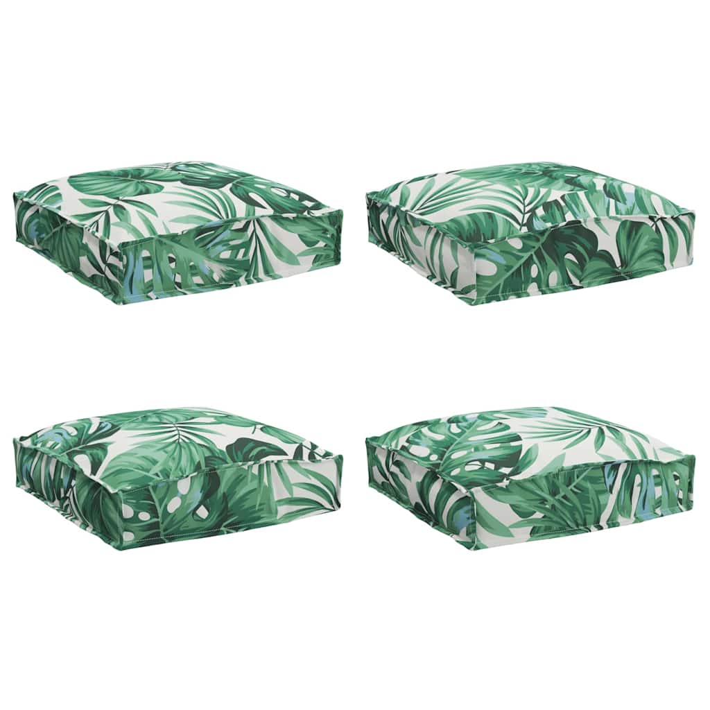 Vidaxl Kissenblatt 4 Stück Blattmuster 40 x 40 x 8 cm Oxford-Stoff