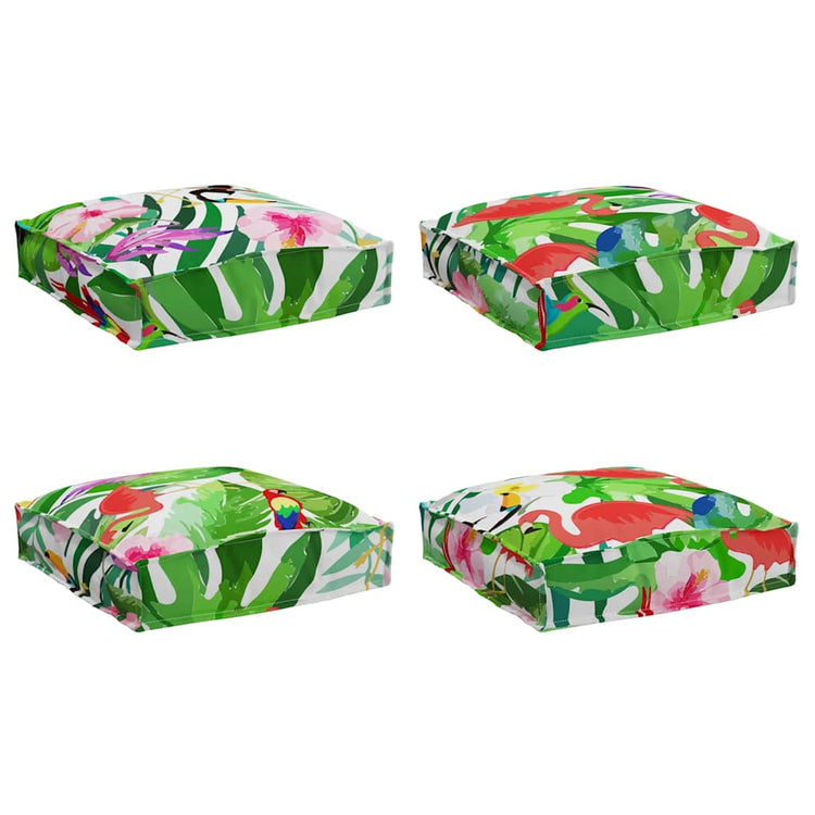 Vidaxx Kissen Blumen 4 Stück mehrfarbig 40 x 40 x 8 cm Oxford-Stoff