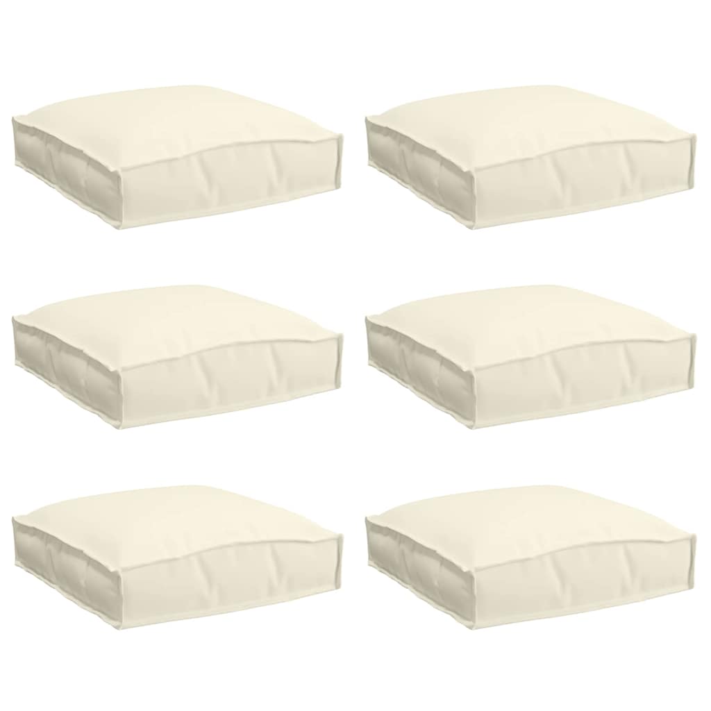 Vidaxl Kissen 6 Stück creme 40 x 40 x 8 cm Oxford-Stoff