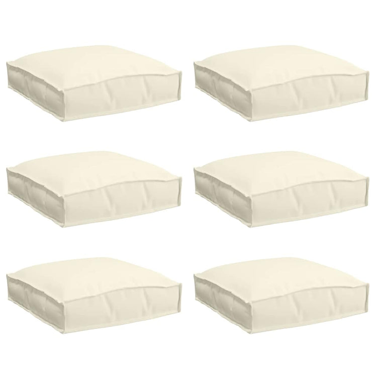 Vidaxl Kissen 6 Stück creme 40 x 40 x 8 cm Oxford-Stoff