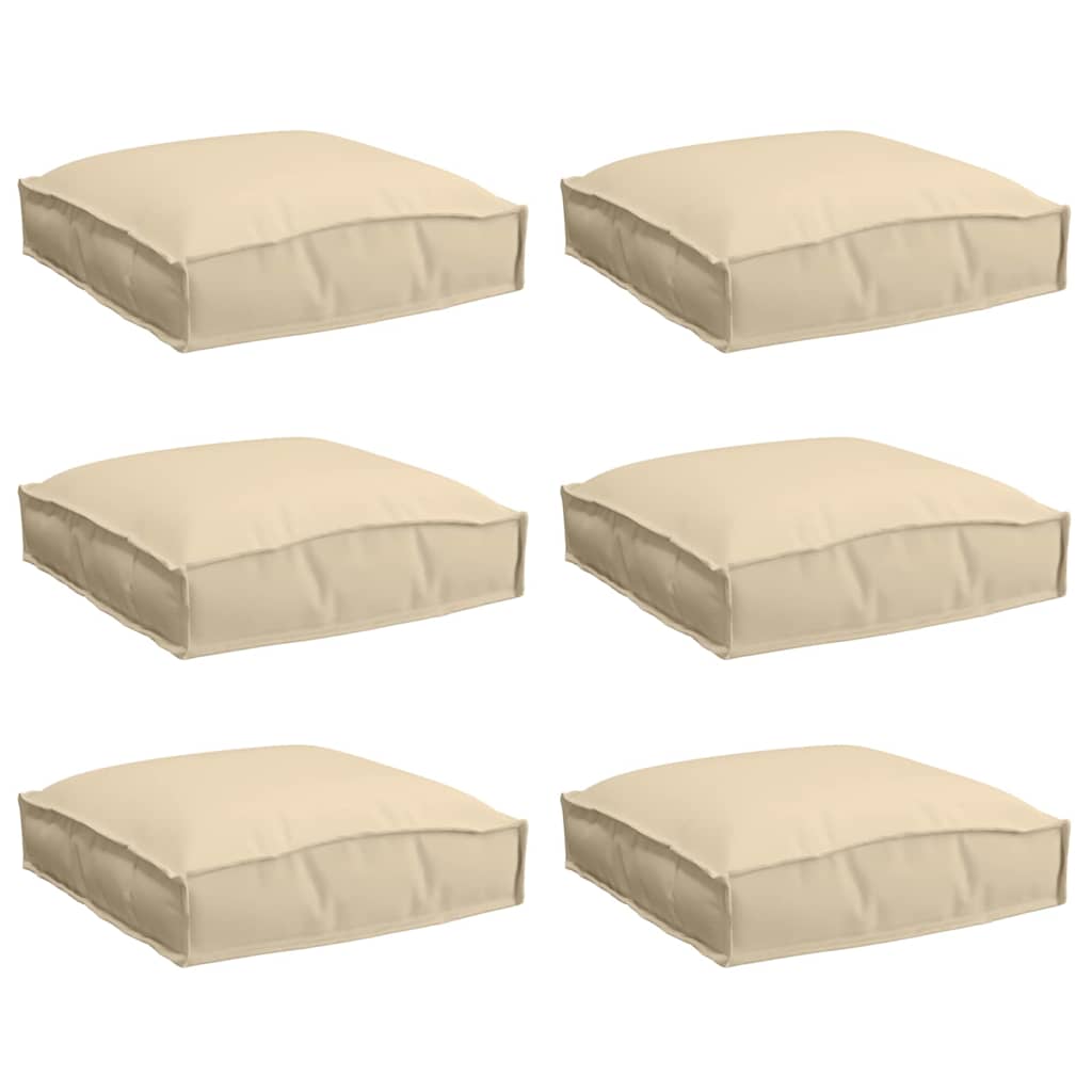 Vidaxl Kissen 6 Stück beige 40 x 40 x 8 cm Oxford-Stoff