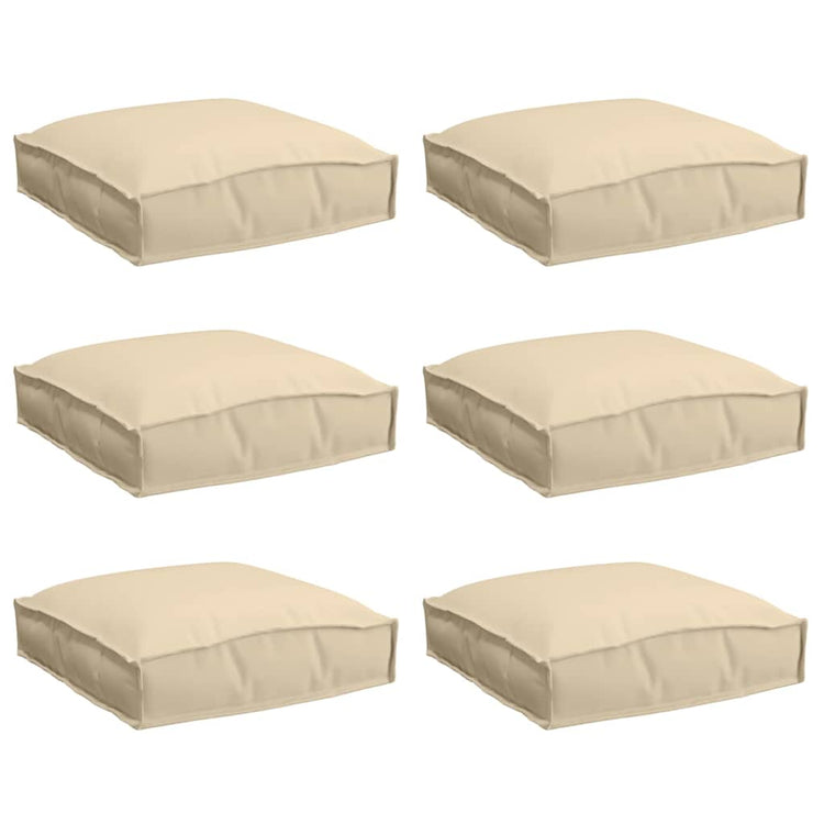Vidaxl Kissen 6 Stück beige 40 x 40 x 8 cm Oxford-Stoff