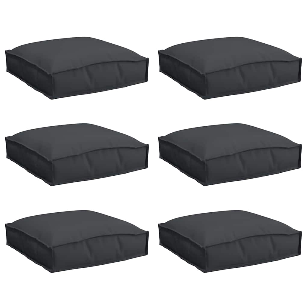 Vidaxl Kissen 6 Stück schwarz 40 x 40 x 8 cm Oxford-Stoff