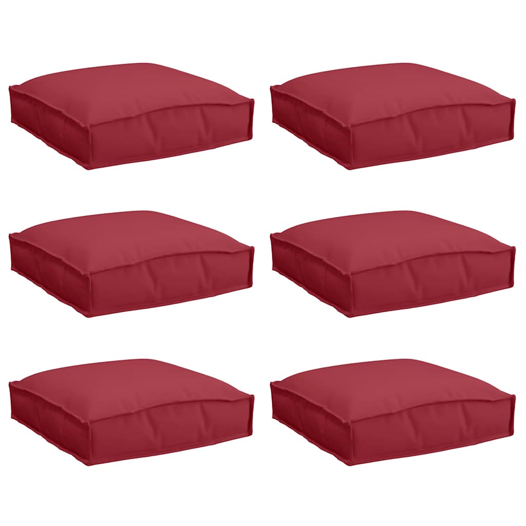 Vidaxl Kissen 6 Stück weinrot 40 x 40 x 8 cm Oxford-Stoff
