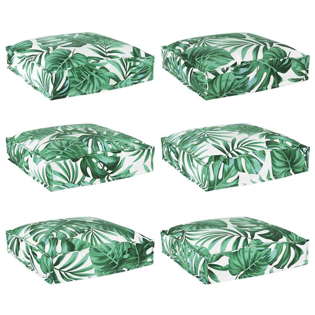 Vidaxxl Kissenblatt 6 Stück Blattmuster 40 x 40 x 8 cm Oxford-Stoff