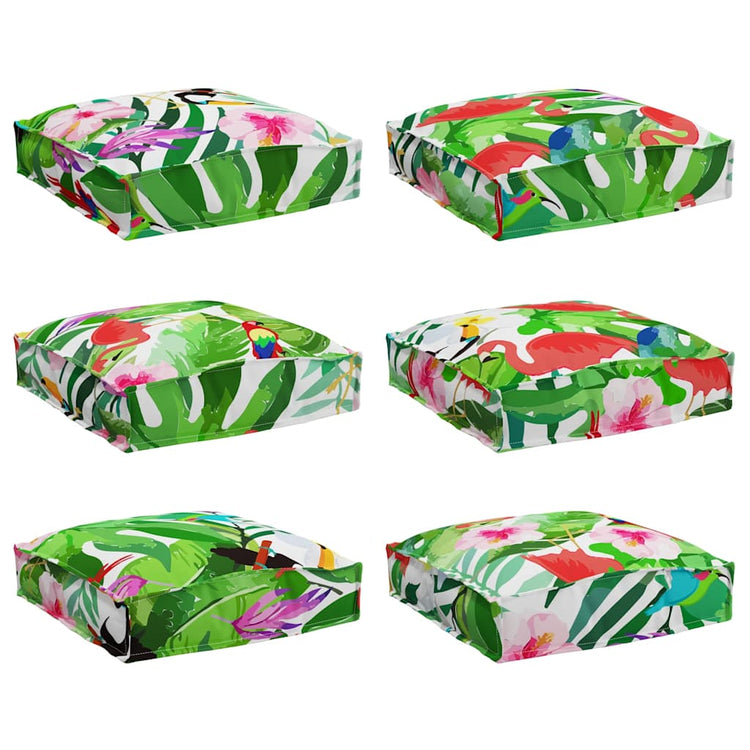 Vidaxx Kissen Blumen 6 Stück mehrfarbig 40 x 40 x 8 cm Oxford-Stoff