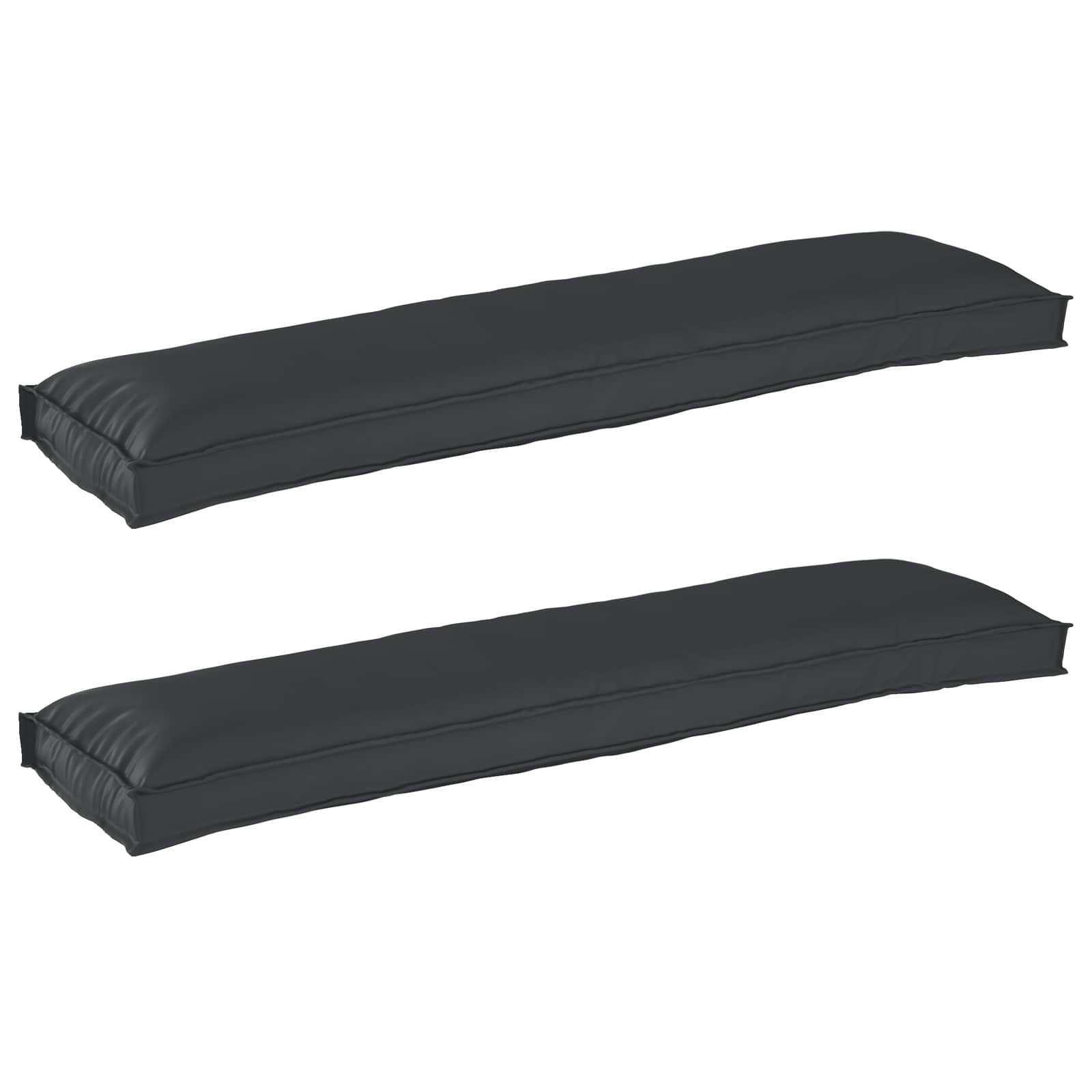 VidaXL Palettenkissen-Set 2-tlg. Schwarz 150 x 40 x 8 cm Oxford-Stoff