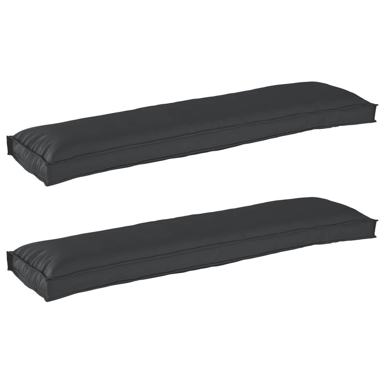 VidaXL Palettenkissen-Set 2-tlg. Schwarz 150 x 40 x 8 cm Oxford-Stoff