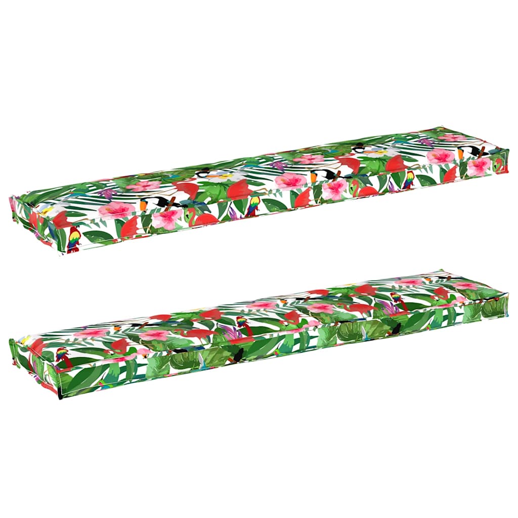 VidaXL Palettenkissen-Set 2-tlg. Tropischer Dschungel 180 x 40 x 8 cm