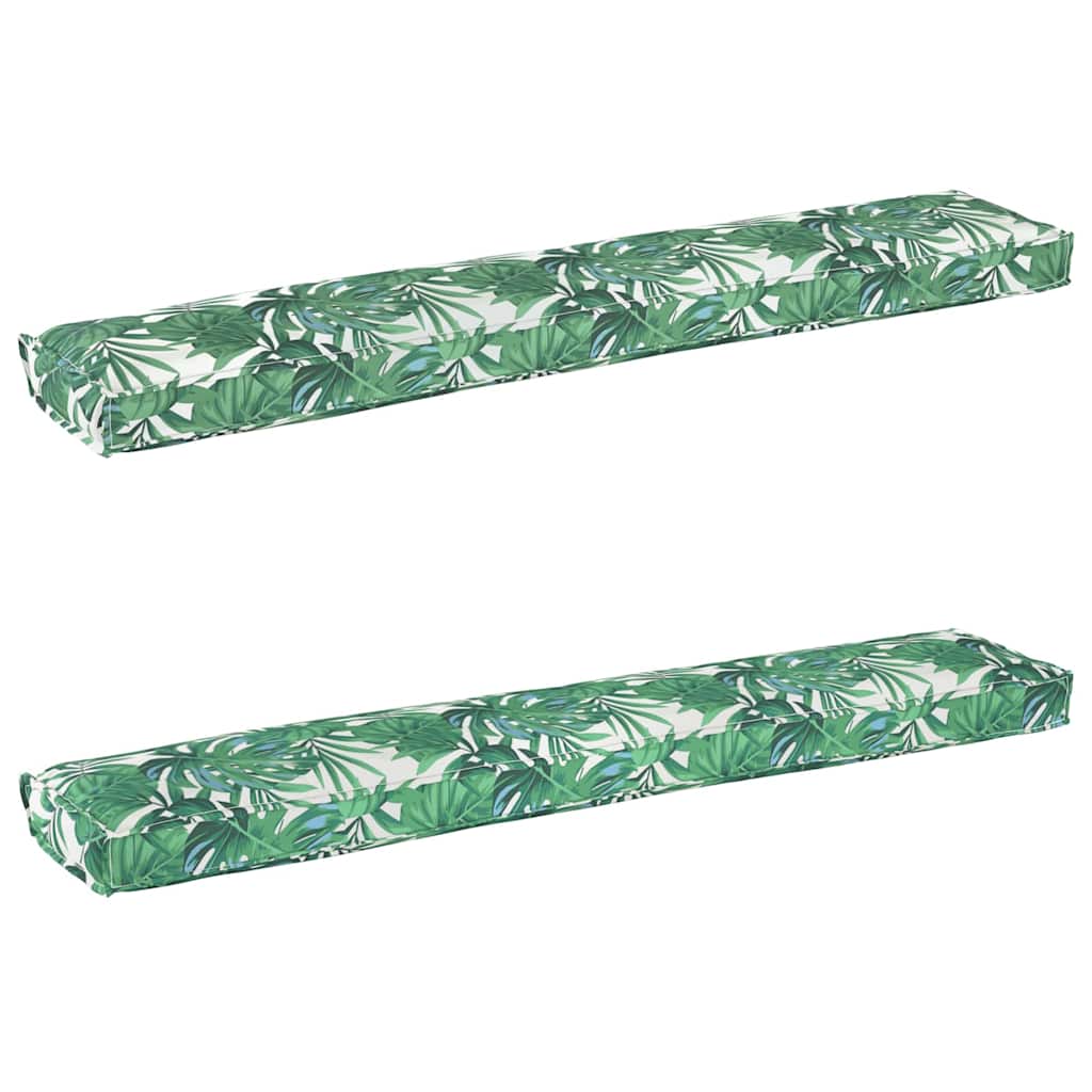 VidaXL Palettenkissen-Set 2-tlg. Blattmuster 200 x 40 x 8 cm Oxford-Stoff