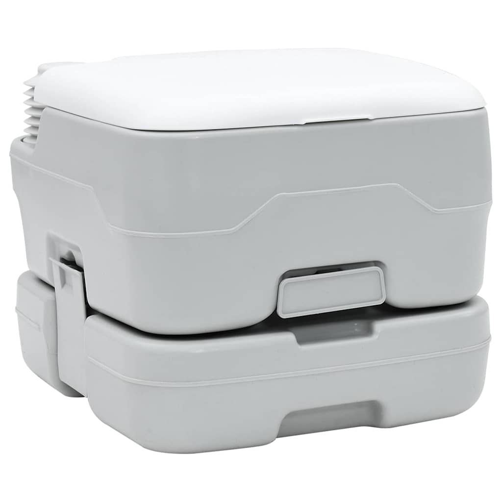 VidaXL Campingtoilette Grau und Weiß 41,5 x 36,5 x 30 cm Polyethylen