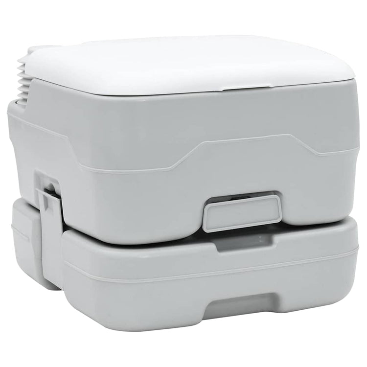 VidaXL Campingtoilette Grau und Weiß 41,5 x 36,5 x 30 cm Polyethylen