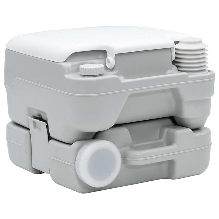 VidaXL Campingtoilette Grau und Weiß 41,5 x 36,5 x 30 cm Polyethylen