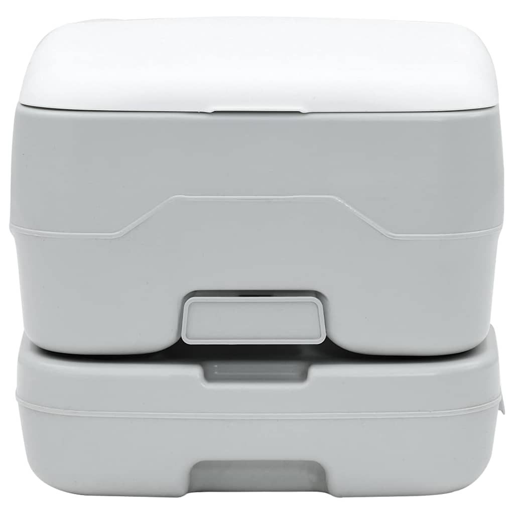 VidaXL Campingtoilette Grau und Weiß 41,5 x 36,5 x 30 cm Polyethylen