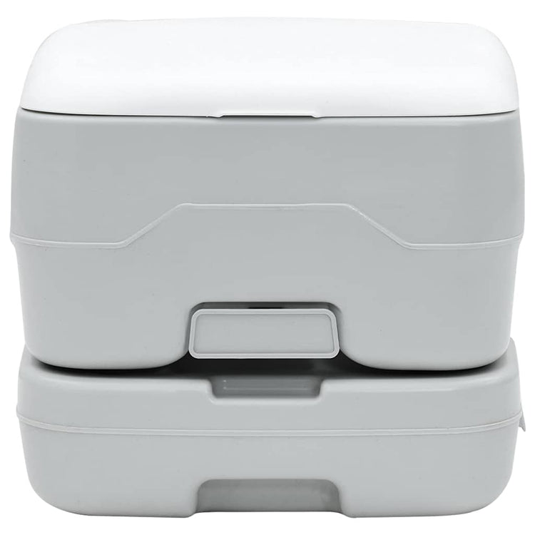 VidaXL Campingtoilette Grau und Weiß 41,5 x 36,5 x 30 cm Polyethylen