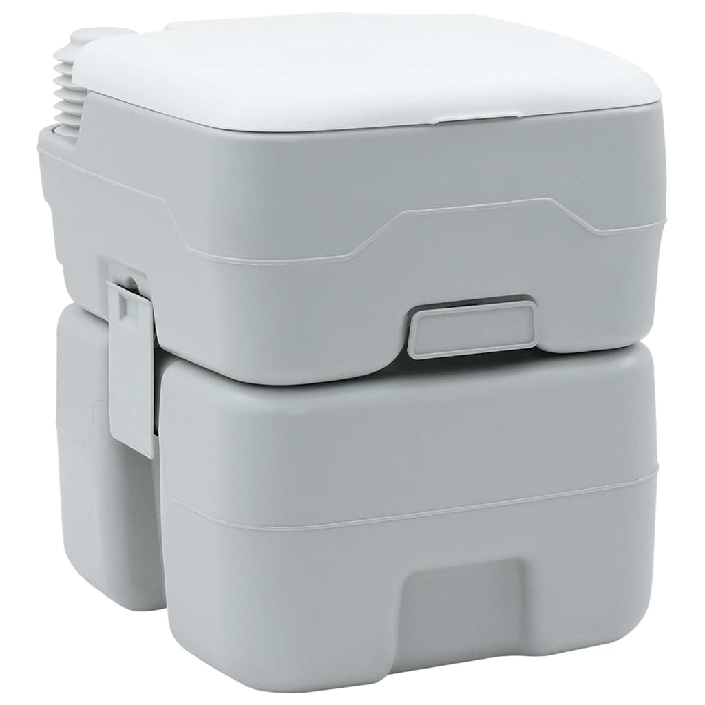 Vidaxl Campingtoilette grau und weiß 41,5 x 36,5 x 42 cm Polyethylen