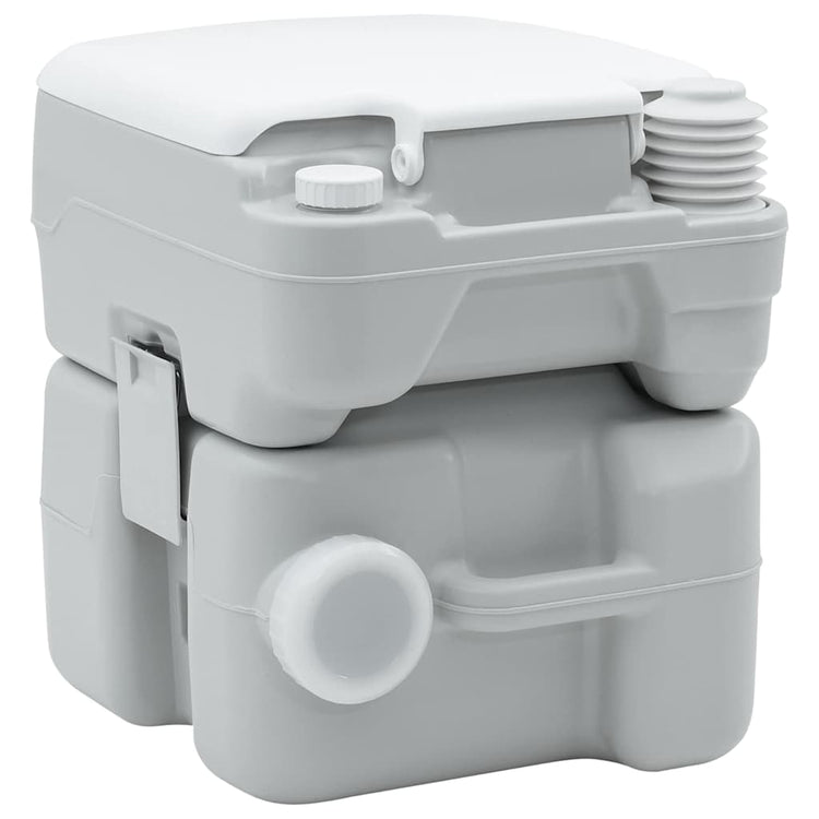 Vidaxl Campingtoilette grau und weiß 41,5 x 36,5 x 42 cm Polyethylen