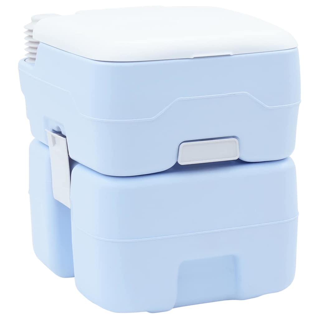 Vidaxl Campingtoilette Hellblau und Weiß 41,5 x 36,5 x 42 cm Polyethylen