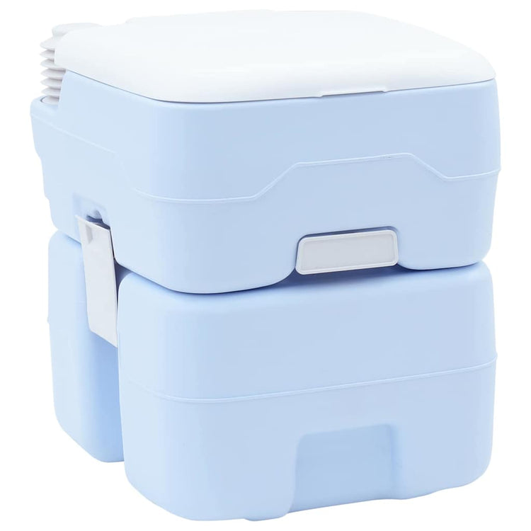 Vidaxl Campingtoilette Hellblau und Weiß 41,5 x 36,5 x 42 cm Polyethylen