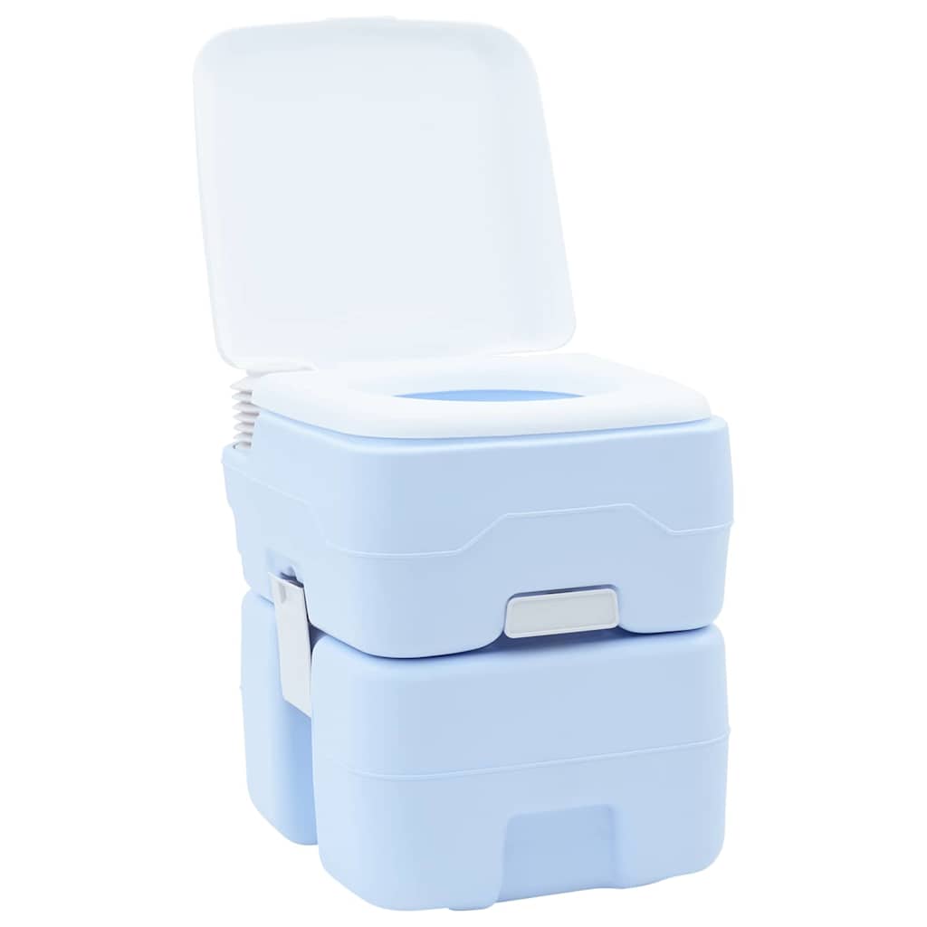 Vidaxl Campingtoilette Hellblau und Weiß 41,5 x 36,5 x 42 cm Polyethylen