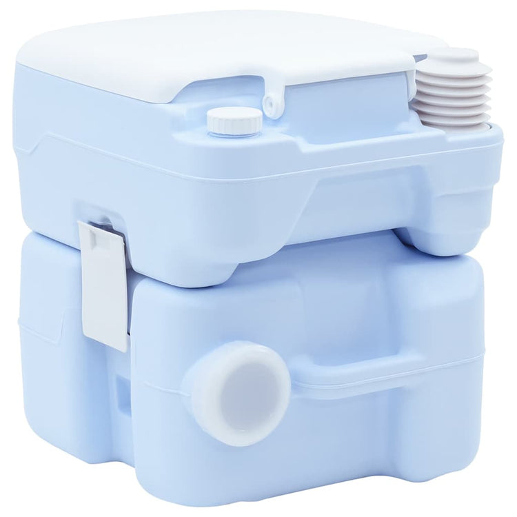 Vidaxl Campingtoilette Hellblau und Weiß 41,5 x 36,5 x 42 cm Polyethylen