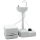 VidaXL Camping-Toilettenset 2-tlg. Grau und Weiß