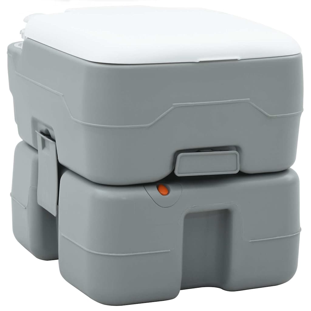 Vidaxl Campingtoilette grau und weiß 41,5 x 36,5 x 37,5 cm Polyethylen