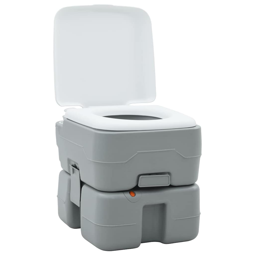 Vidaxl Campingtoilette grau und weiß 41,5 x 36,5 x 37,5 cm Polyethylen