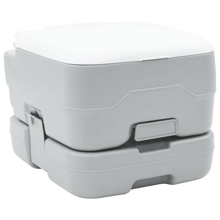 VidaXL Campingtoilette Grau und Weiß 41,5 x 36,5 x 30 cm Polyethylen