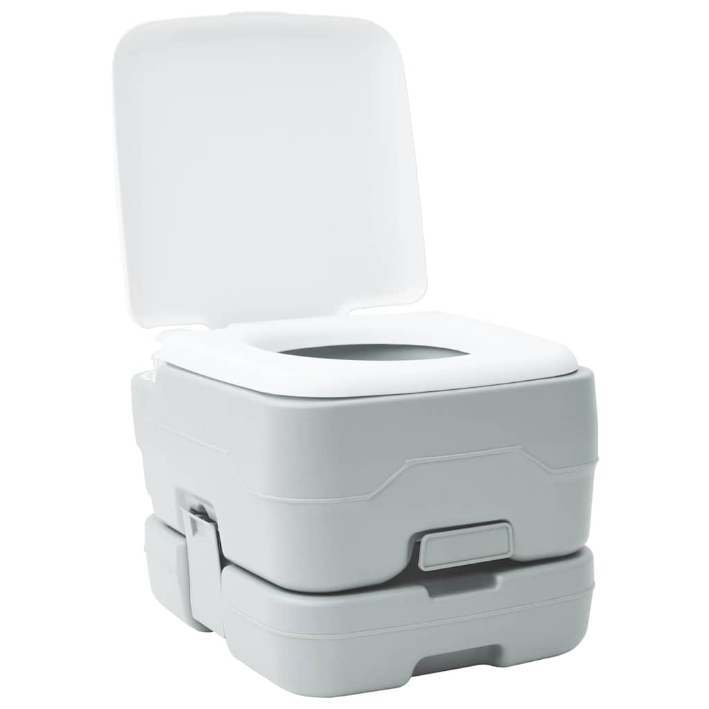 VidaXL Campingtoilette Grau und Weiß 41,5 x 36,5 x 30 cm Polyethylen