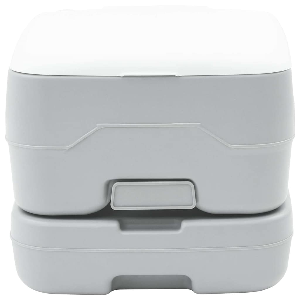 VidaXL Campingtoilette Grau und Weiß 41,5 x 36,5 x 30 cm Polyethylen