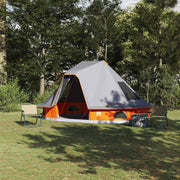 Vidaxx Familien-Tipi-Zelt Tipi Grau und Orange 466 x 310 x 240 cm - afbeelding 1